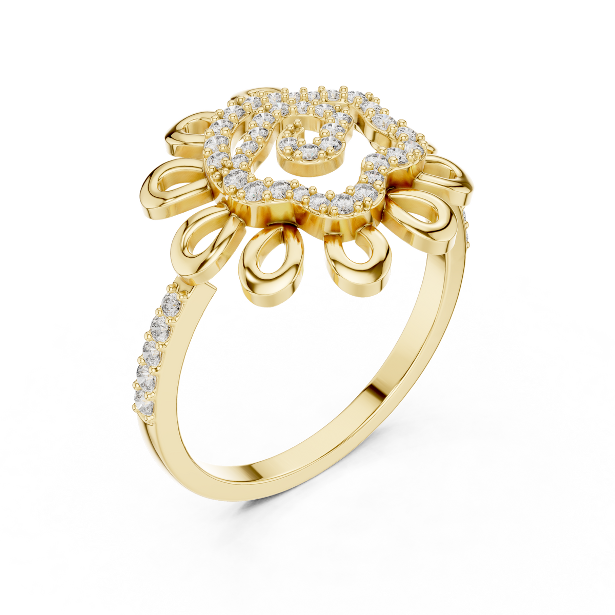 Golden Bloom Diamond Ring