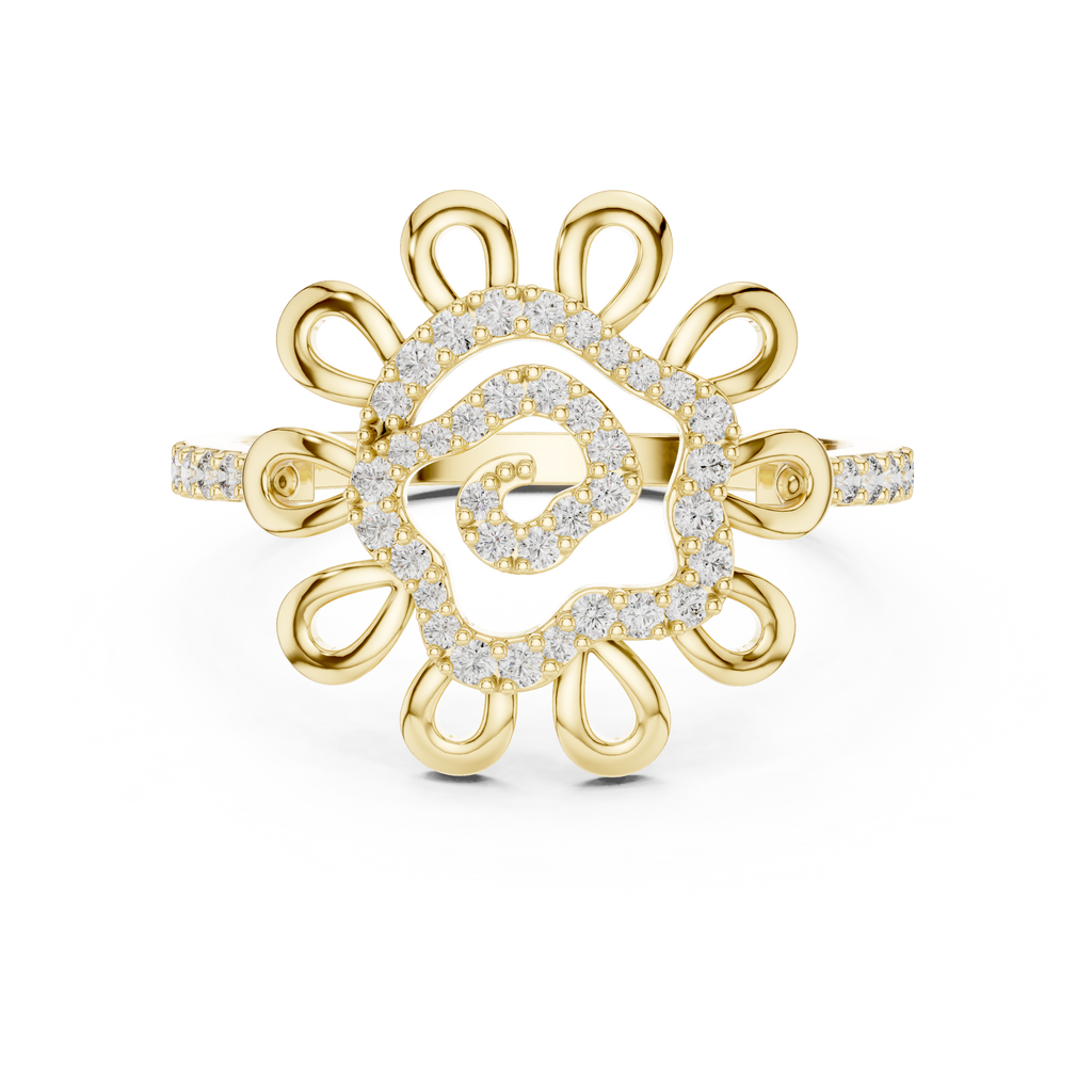 Golden Bloom Diamond Ring