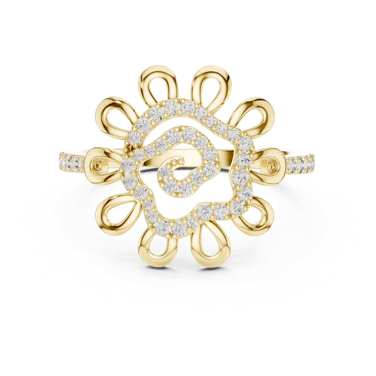 Golden Bloom Diamond Ring