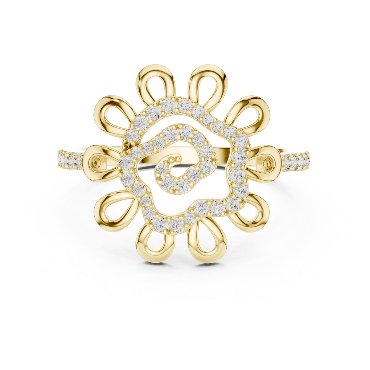 Golden Bloom Diamond Ring