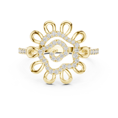 Golden Bloom Diamond Ring