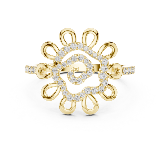 Golden Bloom Diamond Ring