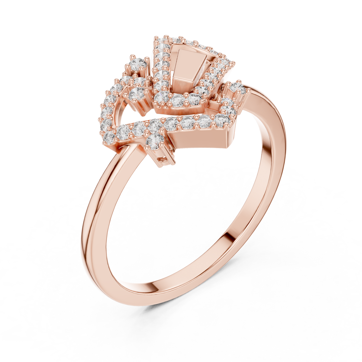 Geometric Sparkle Diamond Ring
