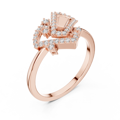 Geometric Sparkle Diamond Ring