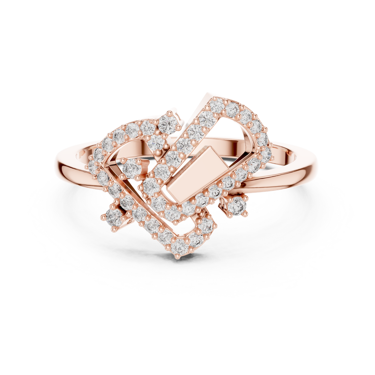 Geometric Sparkle Diamond Ring