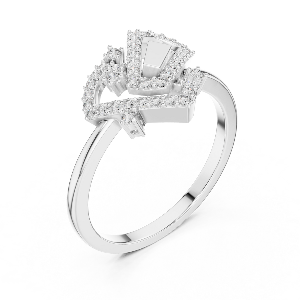 Geometric Sparkle Diamond Ring