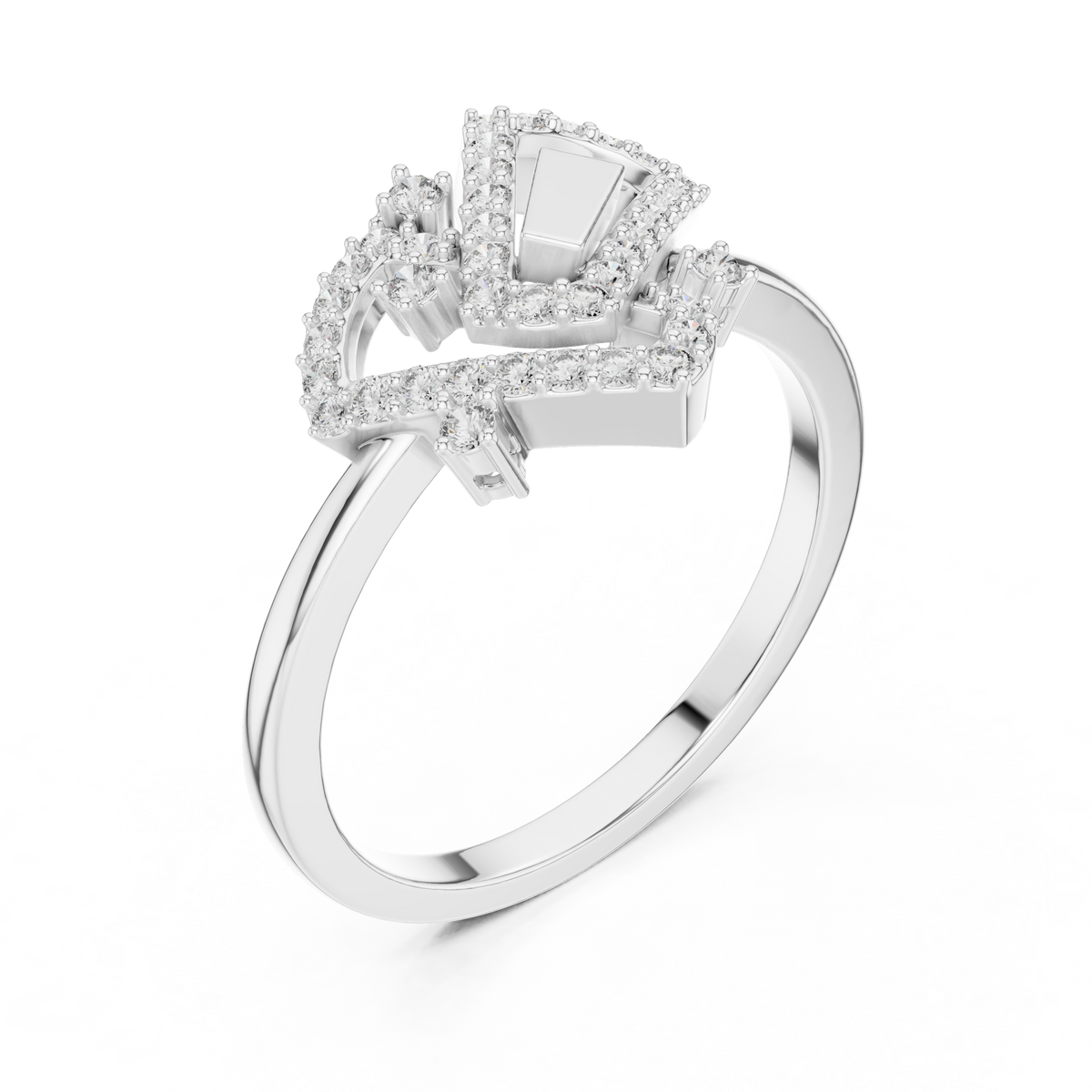 Geometric Sparkle Diamond Ring