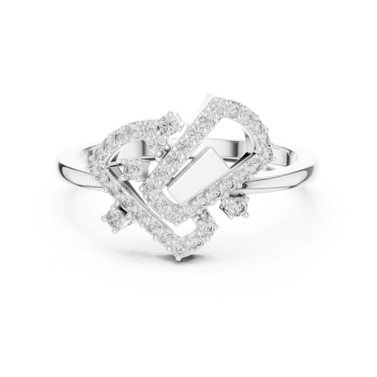 Geometric Sparkle Diamond Ring