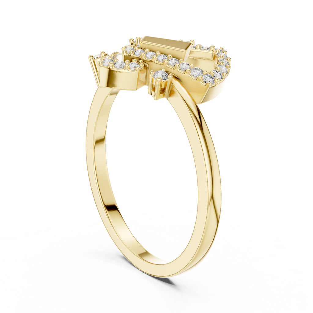 Geometric Sparkle Diamond Ring