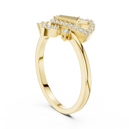 Geometric Sparkle Diamond Ring