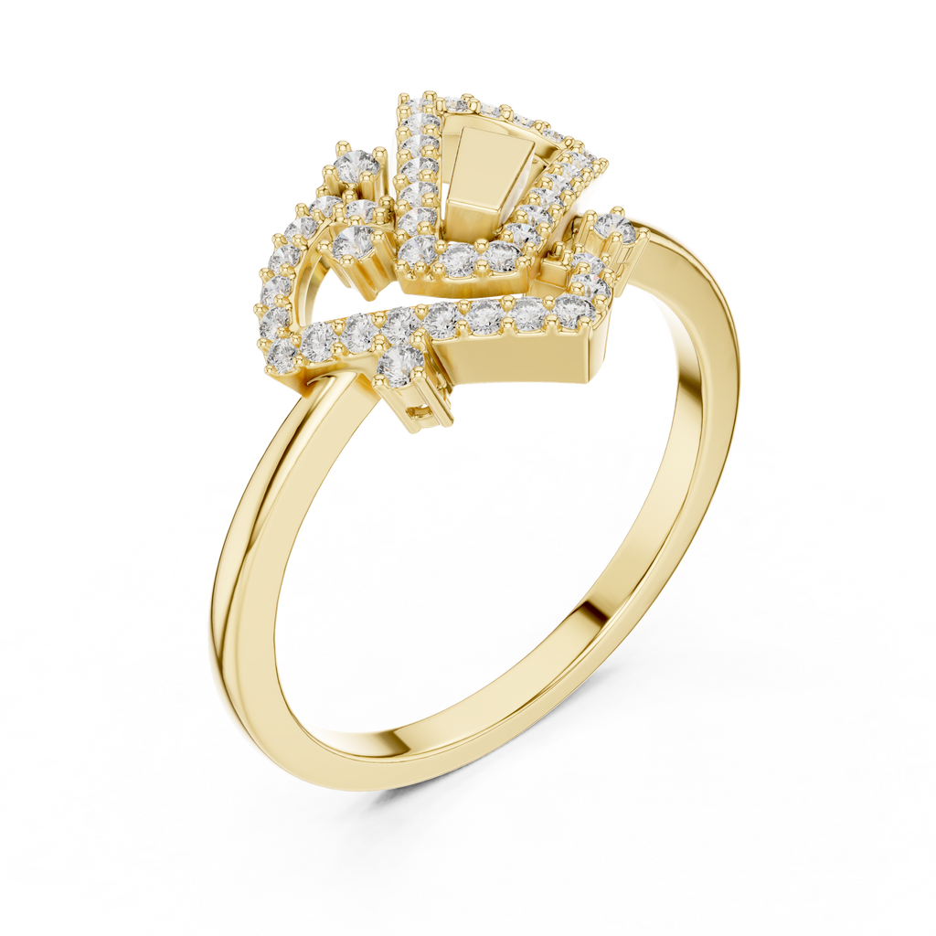 Geometric Sparkle Diamond Ring