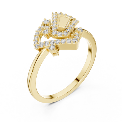 Geometric Sparkle Diamond Ring