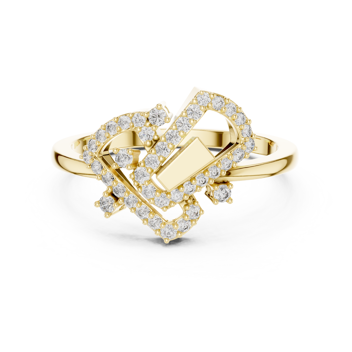 Geometric Sparkle Diamond Ring