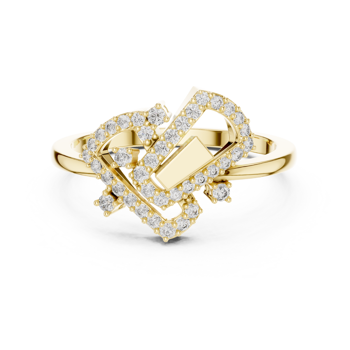 Geometric Sparkle Diamond Ring