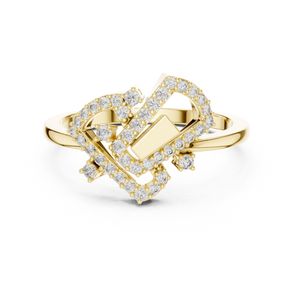 Geometric Sparkle Diamond Ring