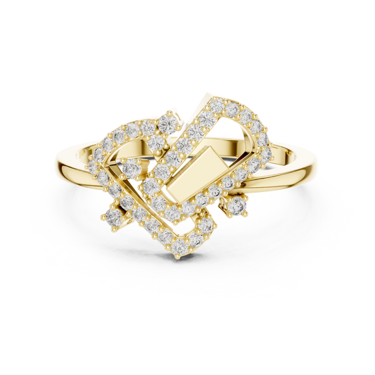 Geometric Sparkle Diamond Ring