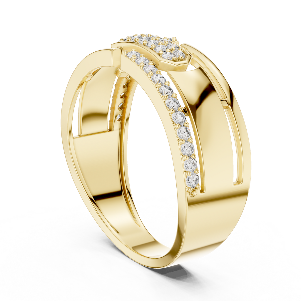 Diamond Gold Ring – Bold Designer Diamond Fashion Ring