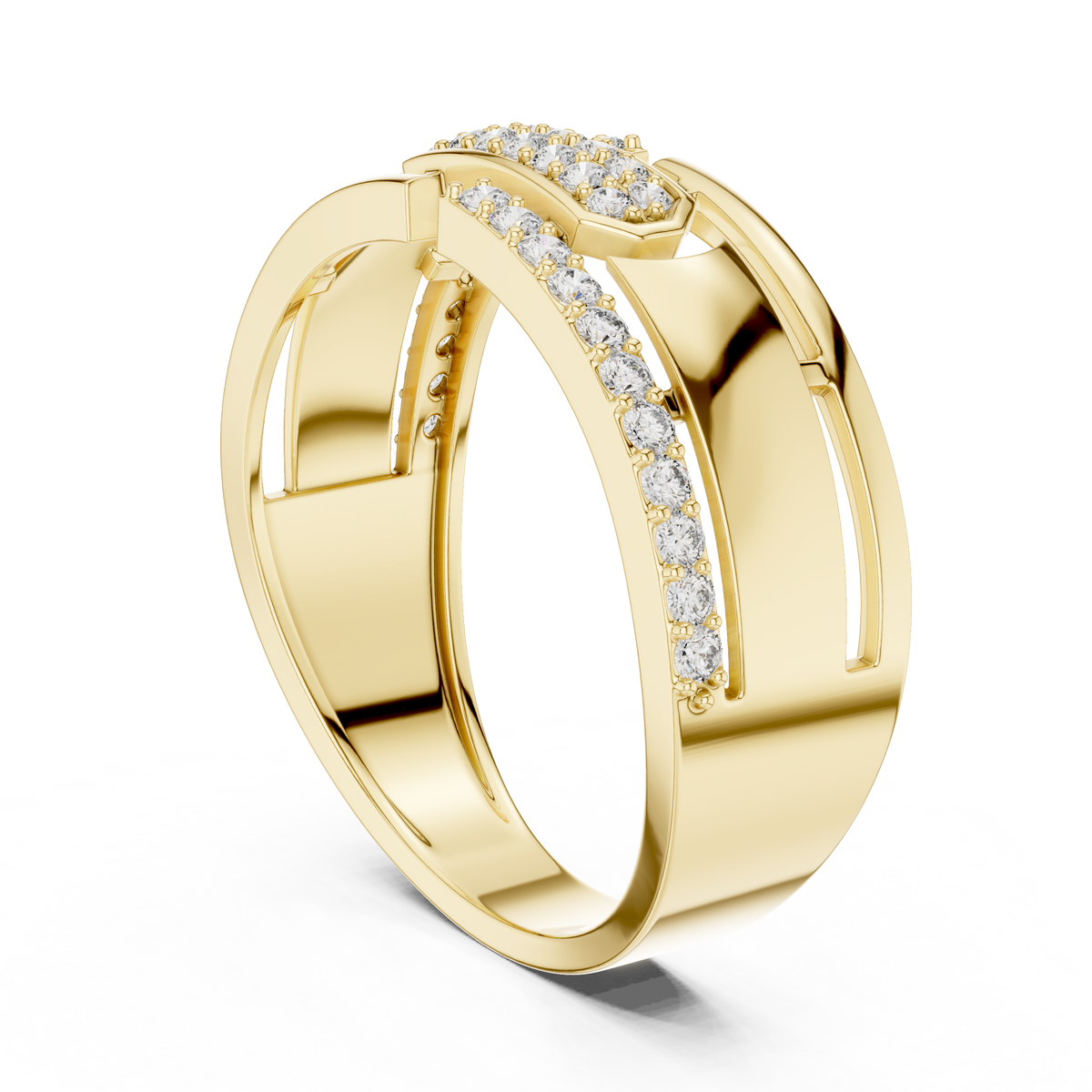 Diamond Gold Ring – Bold Designer Diamond Fashion Ring