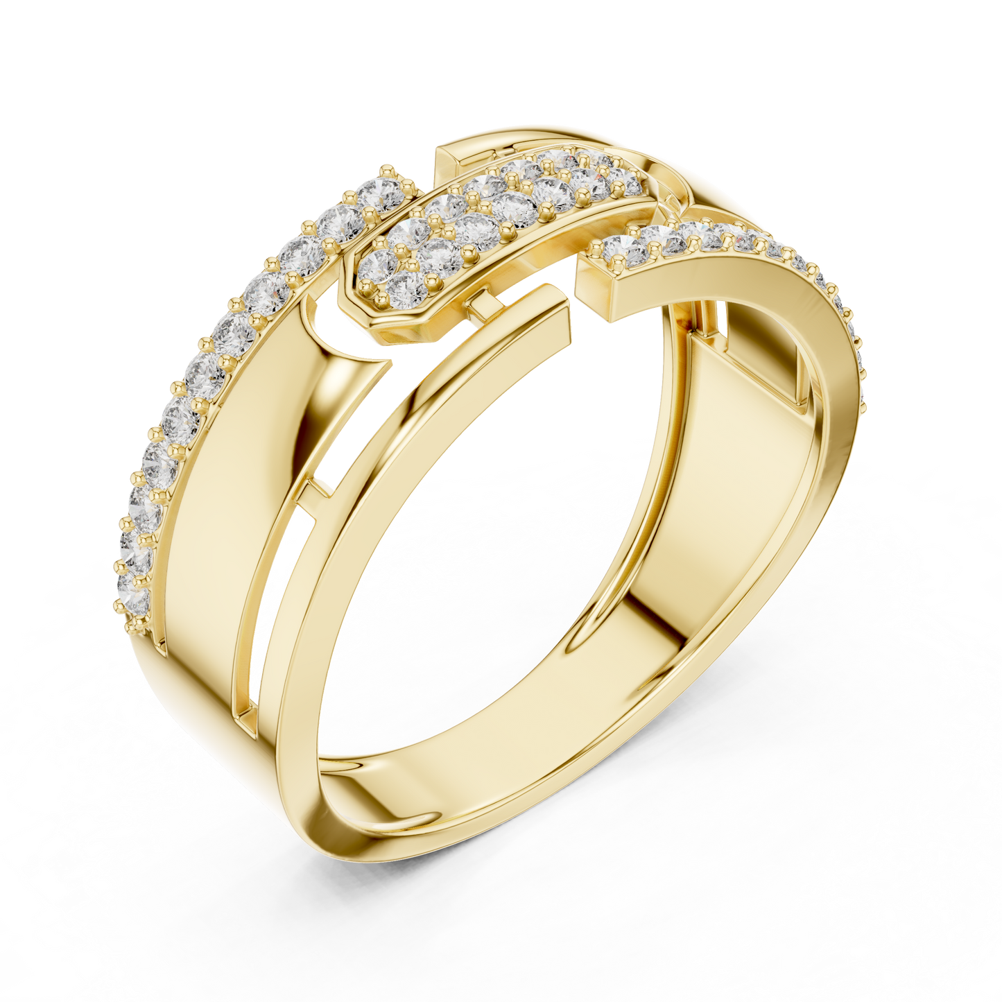 Diamond Gold Ring – Bold Designer Diamond Fashion Ring