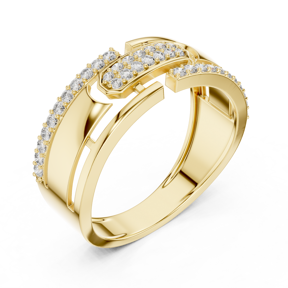 Diamond Gold Ring – Bold Designer Diamond Fashion Ring