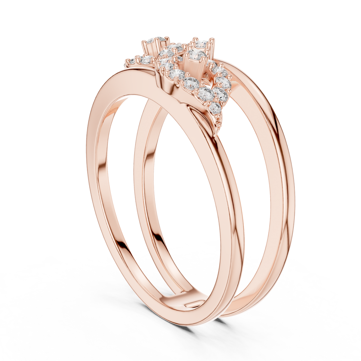 Double Band Infinity Diamond Ring