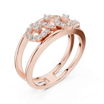 Double Band Infinity Diamond Ring