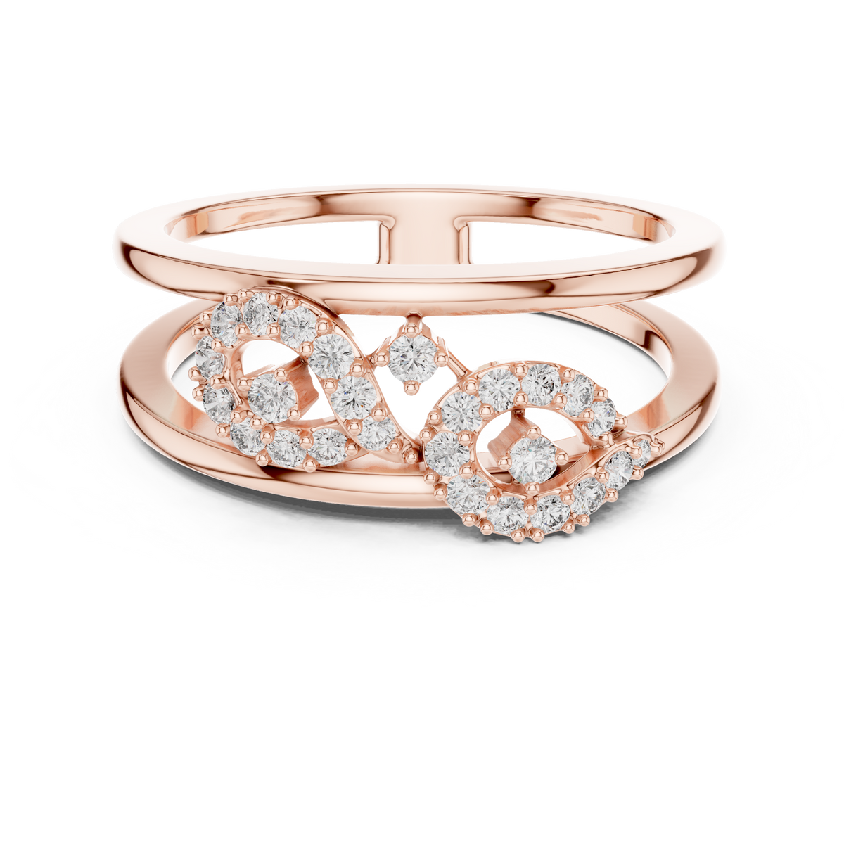 Double Band Infinity Diamond Ring