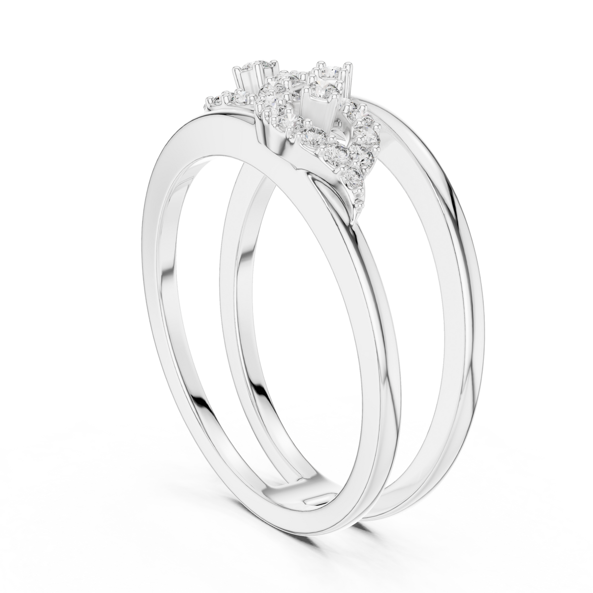 Double Band Infinity Diamond Ring