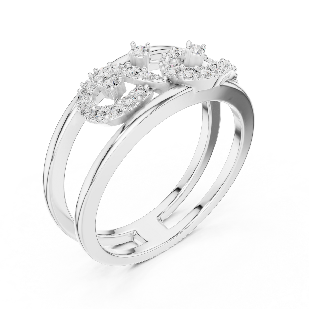 Double Band Infinity Diamond Ring