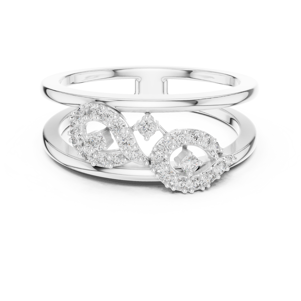 Double Band Infinity Diamond Ring