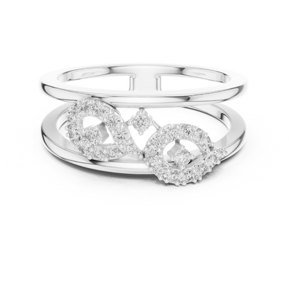 Double Band Infinity Diamond Ring