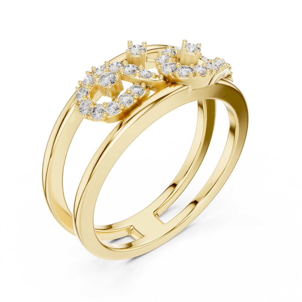 Double Band Infinity Diamond Ring
