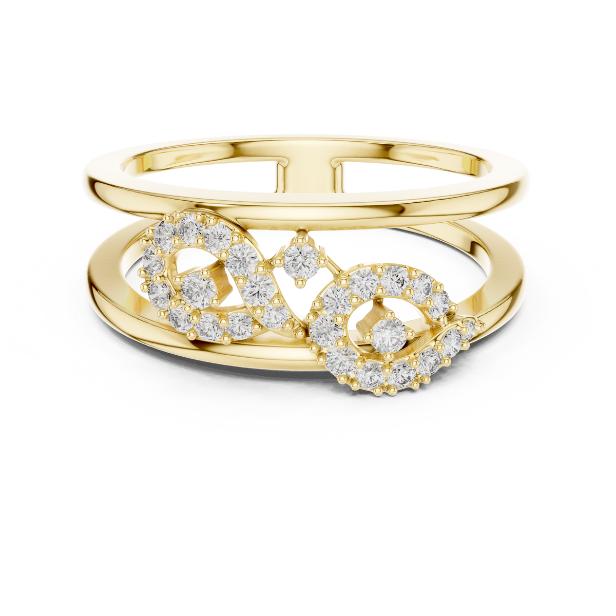 Double Band Infinity Diamond Ring