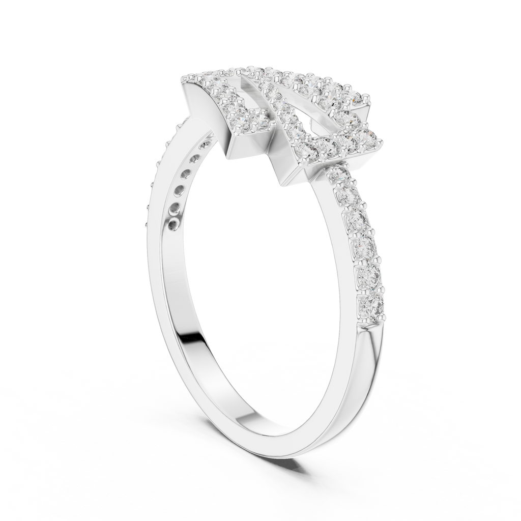 Sharp Curve Diamond Ring