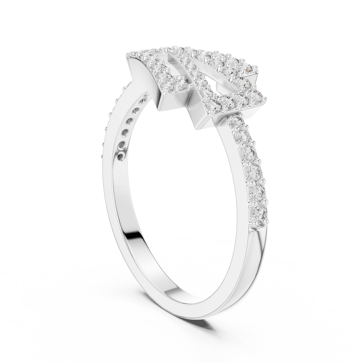 Sharp Curve Diamond Ring