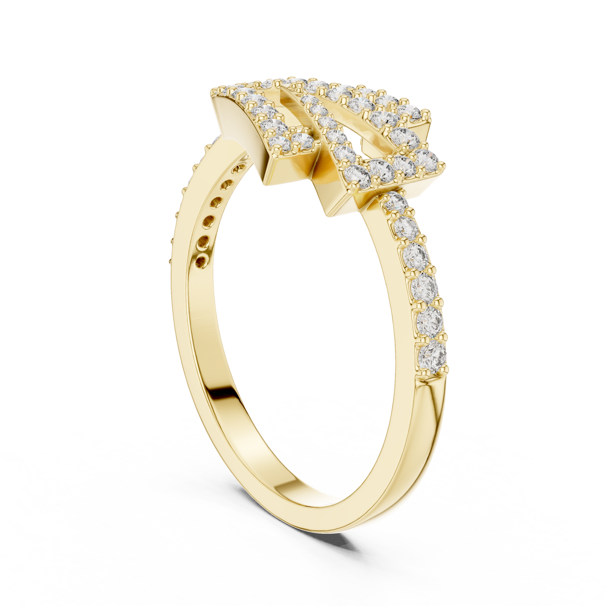 Sharp Curve Diamond Ring