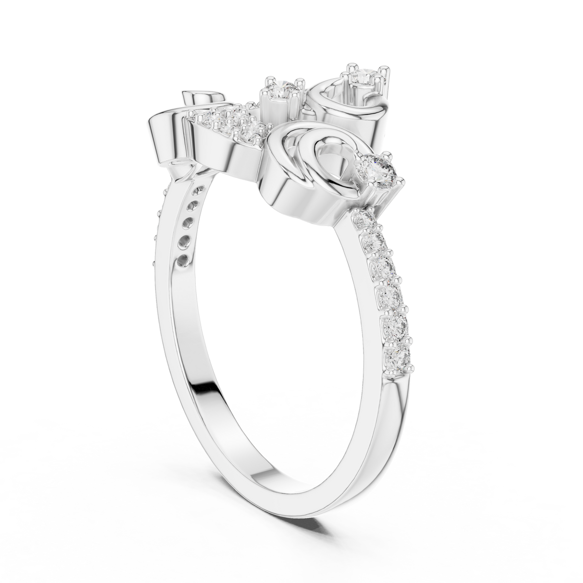 Elegant Curl Spark Ring