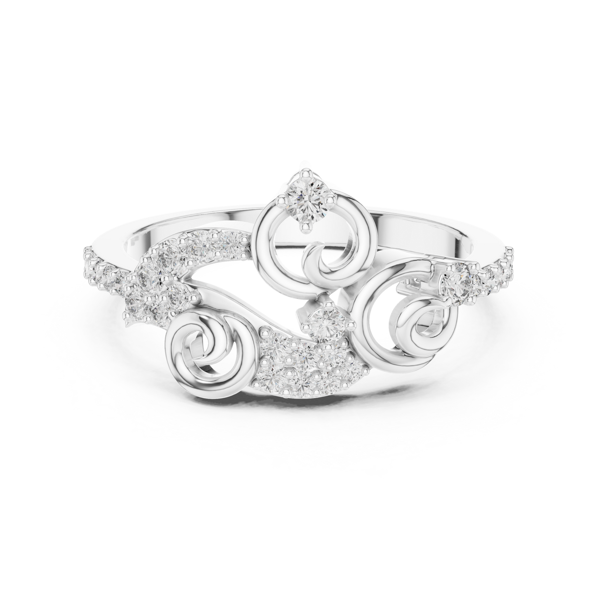 Elegant Curl Spark Ring
