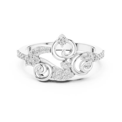 Elegant Curl Spark Ring
