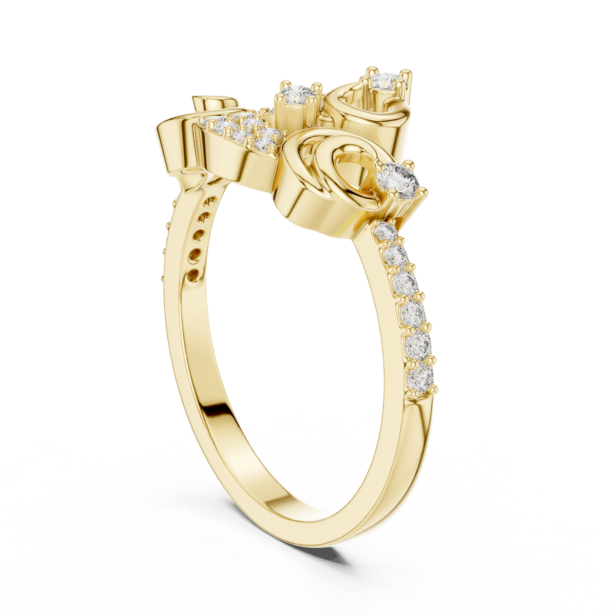 Elegant Curl Spark Ring