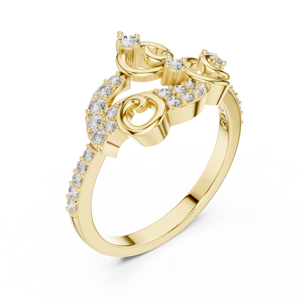 Elegant Curl Spark Ring