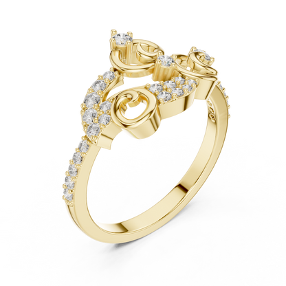 Elegant Curl Spark Ring