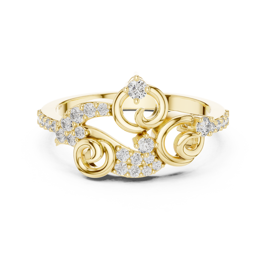 Elegant Curl Spark Ring