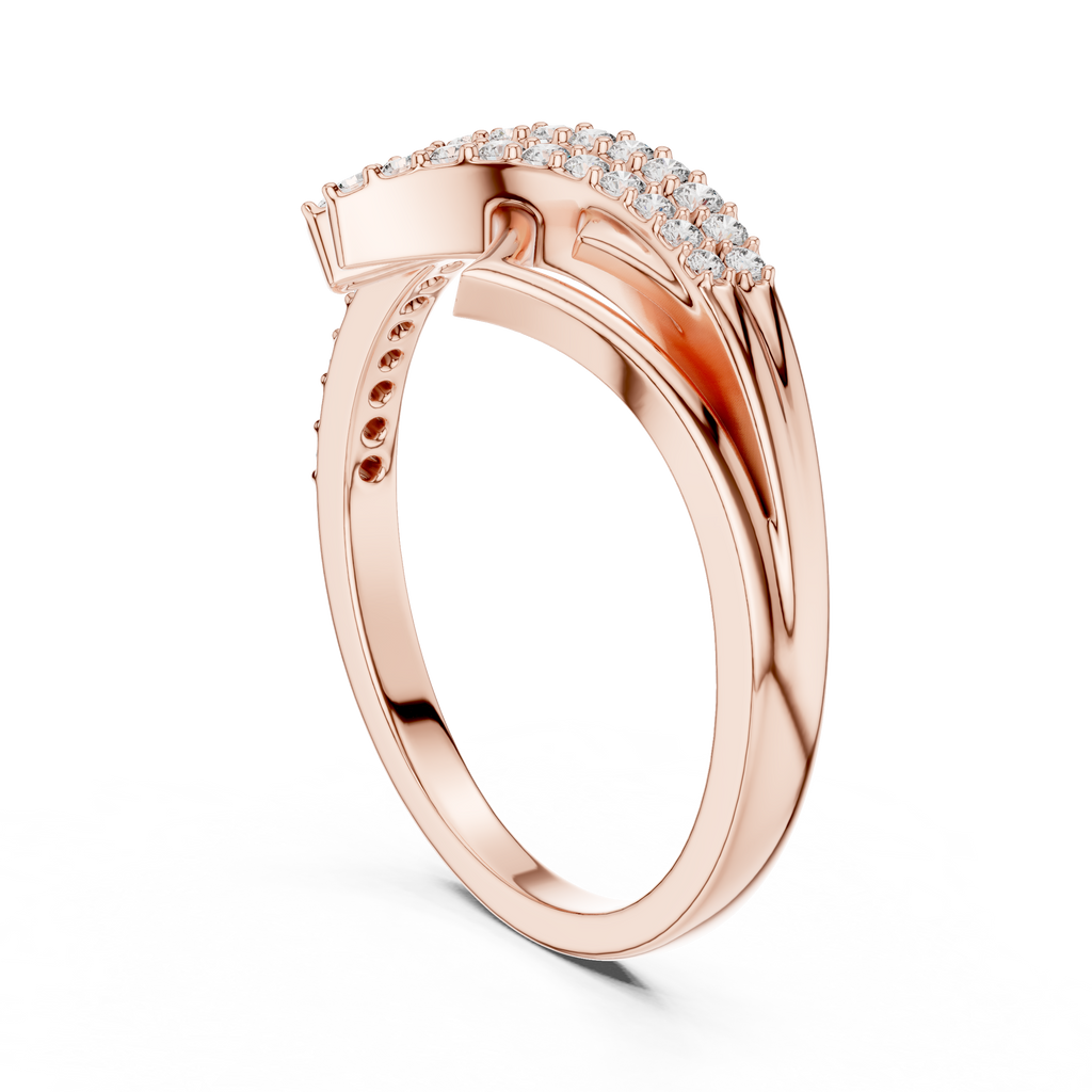 Radiant Feather Diamond Ring