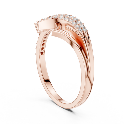Radiant Feather Diamond Ring