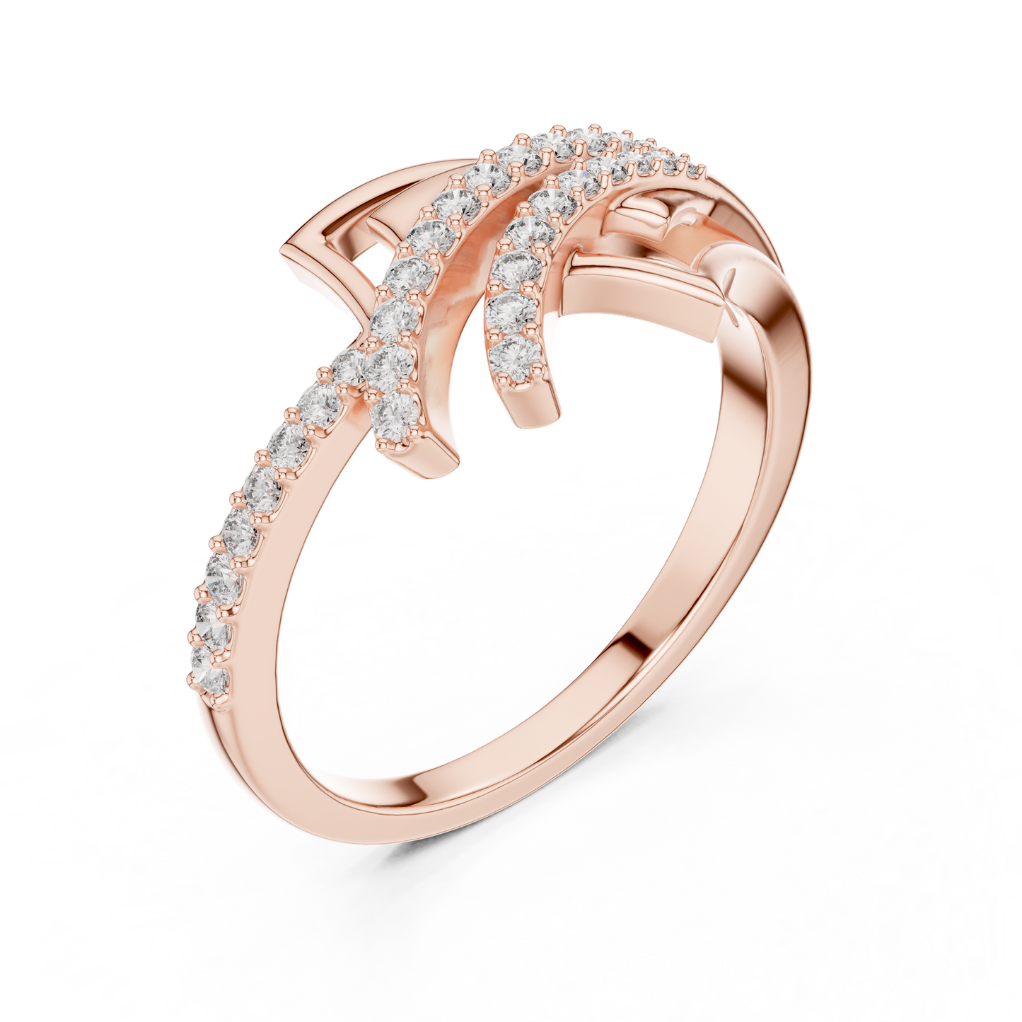 Radiant Feather Diamond Ring
