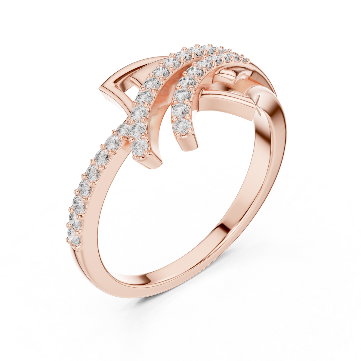 Radiant Feather Diamond Ring