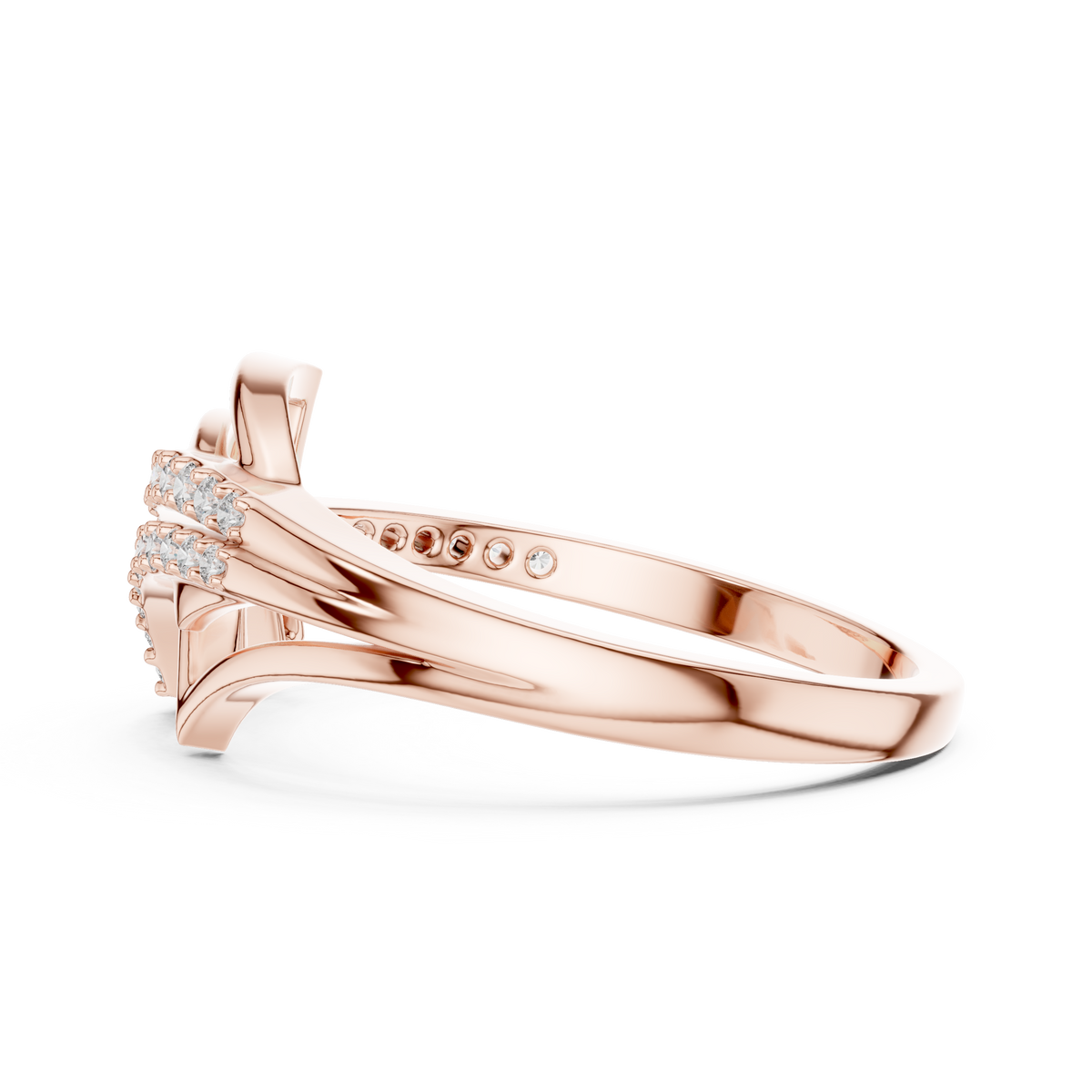 Radiant Feather Diamond Ring