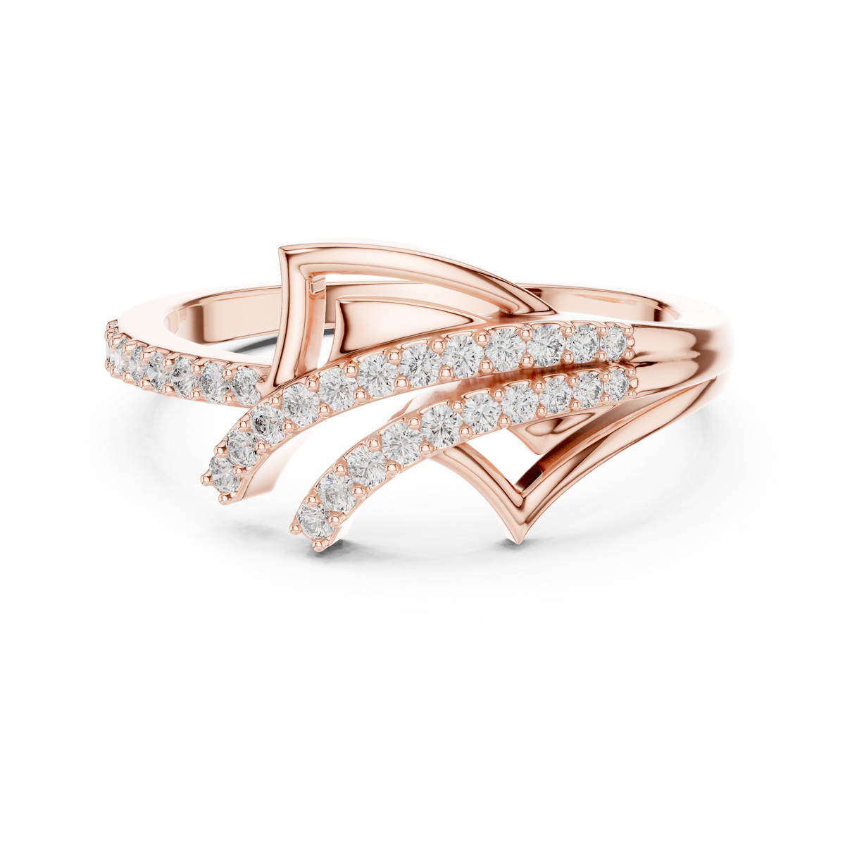 Radiant Feather Diamond Ring