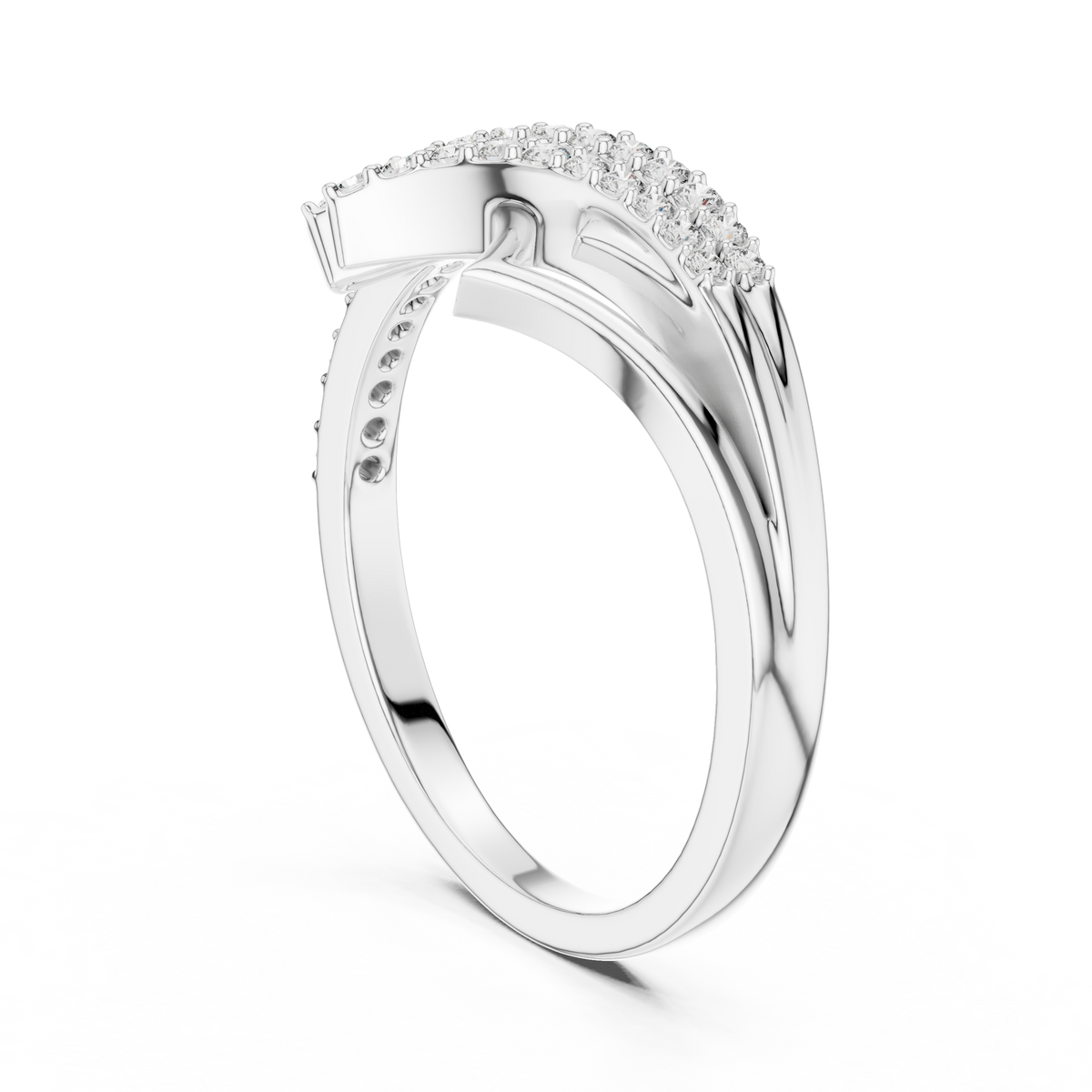 Radiant Feather Diamond Ring
